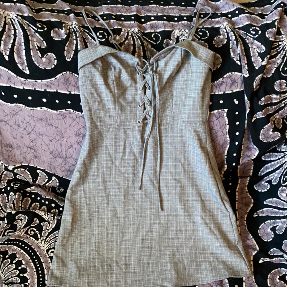 Grey plaid forever 21 mini dress